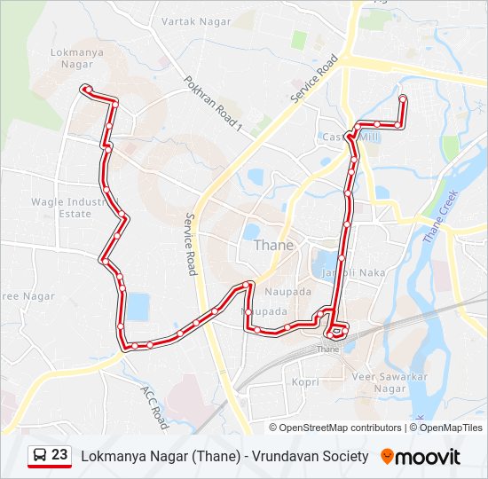 23 bus Line Map