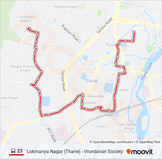 23 bus Line Map