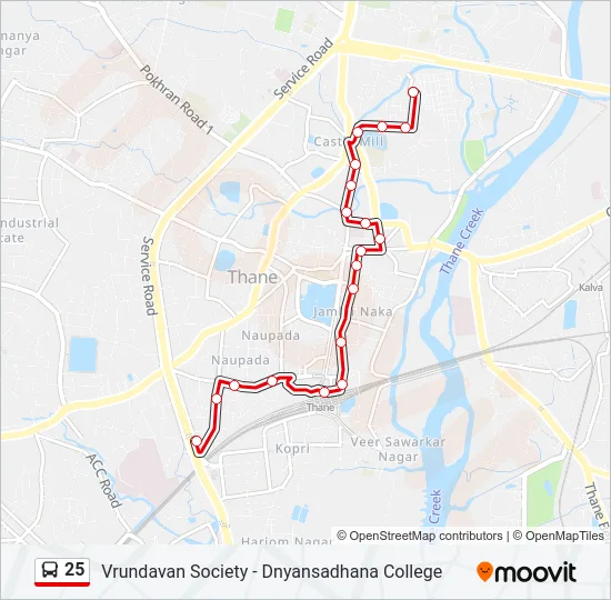 25 Bus Line Map