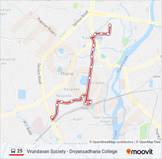 25 Bus Line Map