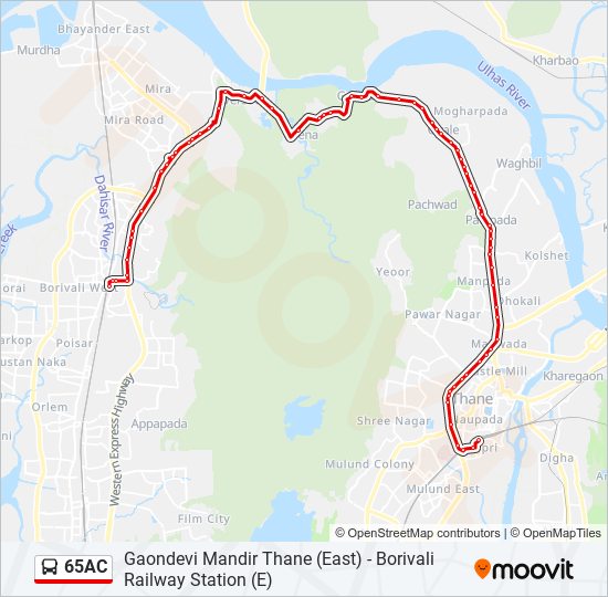 65AC bus Line Map