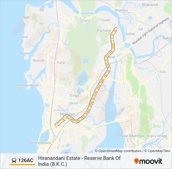 126AC Bus Line Map