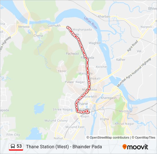 53 Bus Line Map