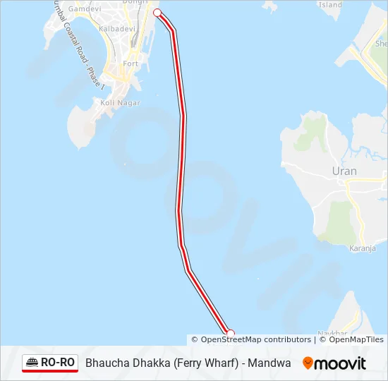 Mandwa Island Near Mumbai Map Roro Route: Schedules, Stops & Maps - Mandwa (Updated)