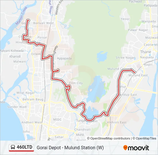 460LTD Bus Line Map