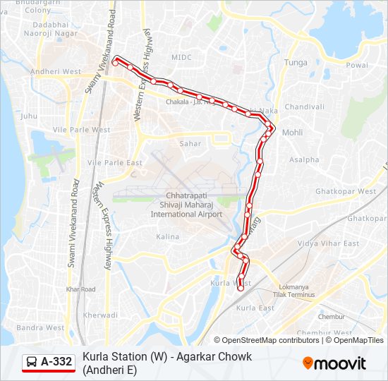 A-332 bus Line Map