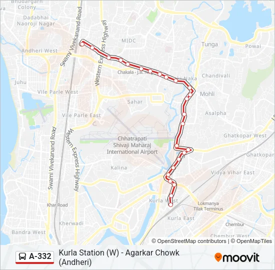 A-332 Bus Line Map
