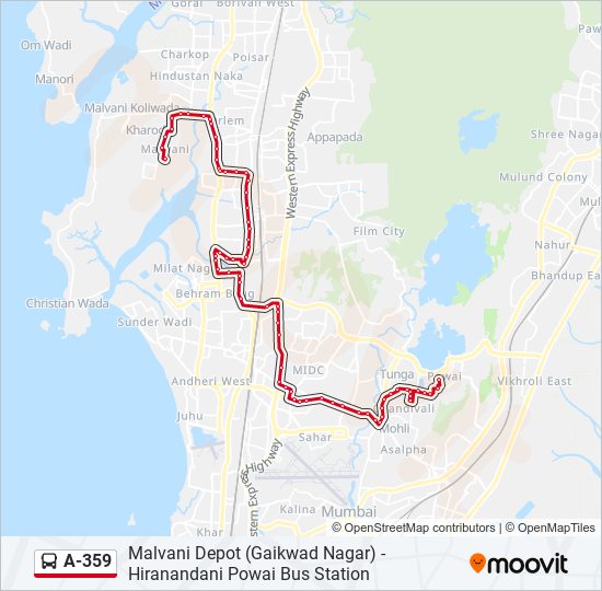 A-359 bus Line Map