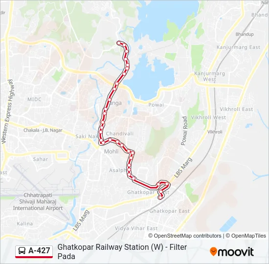 A-427 Bus Line Map