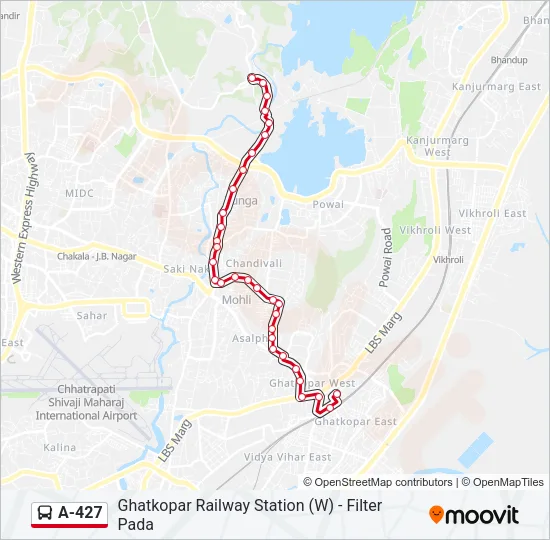 A-427 Bus Line Map