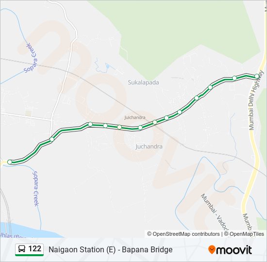 122 bus Line Map