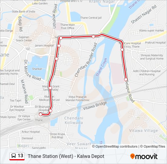 13 Bus Line Map