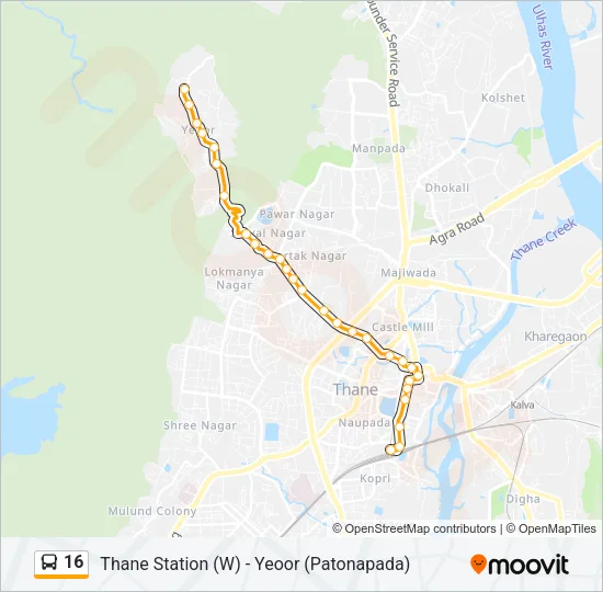16 Bus Line Map