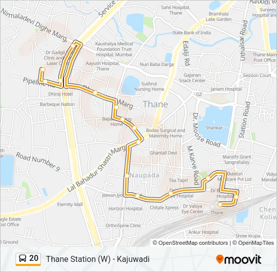 20 Bus Line Map