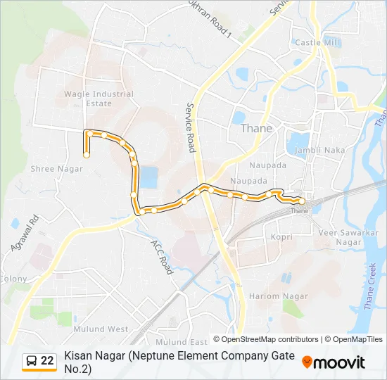 22 Bus Line Map