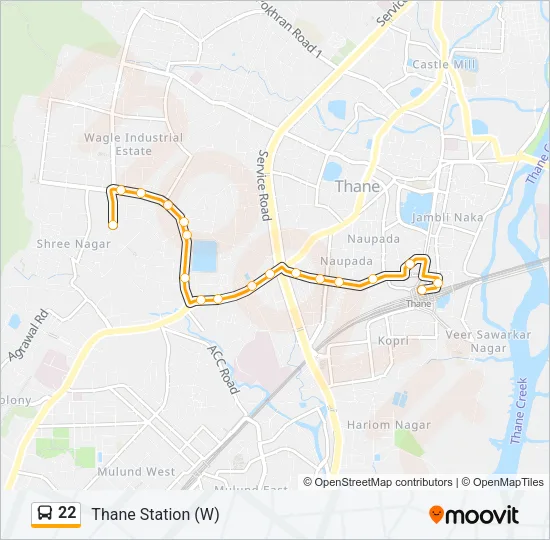 22 Bus Line Map