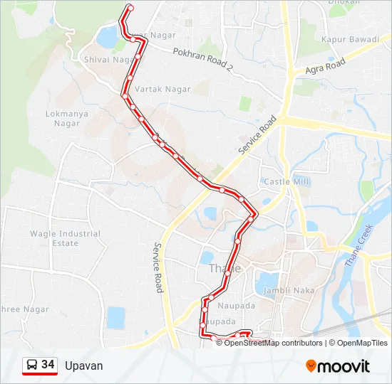 34 Bus Line Map