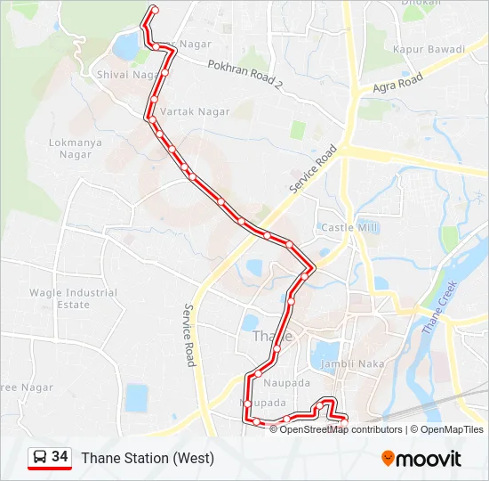 34 Bus Line Map