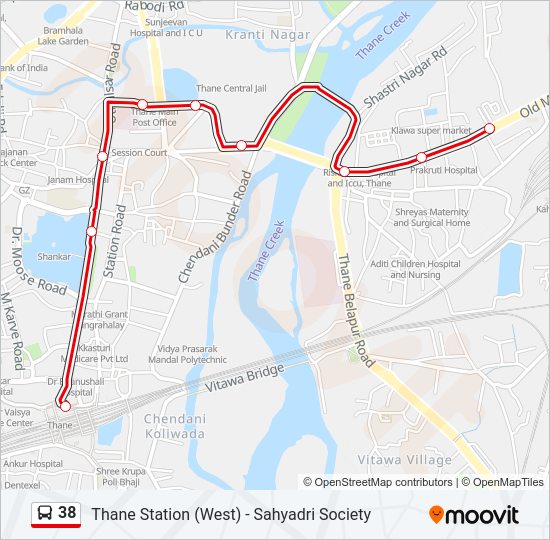 38 bus Line Map