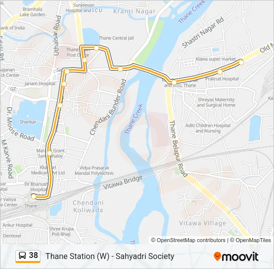 38 Bus Line Map