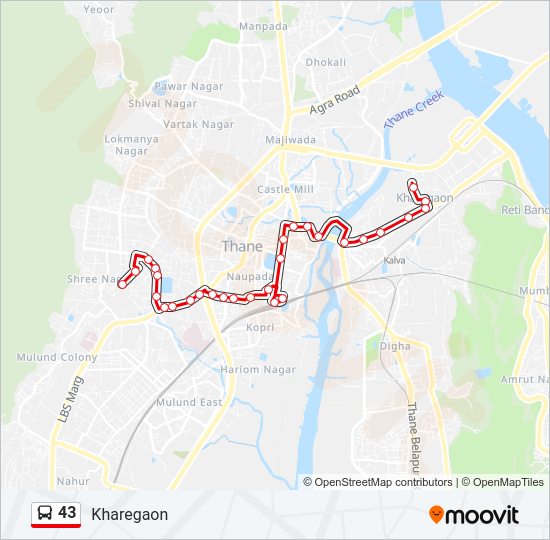 43 bus Line Map