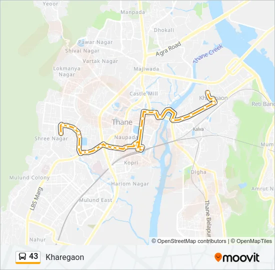 43 Bus Line Map