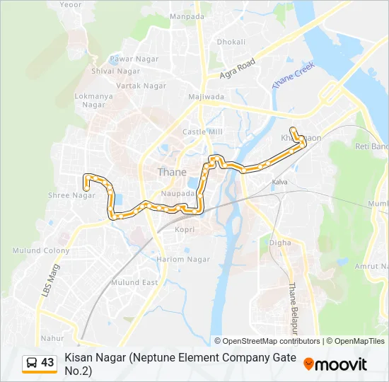 43 Bus Line Map