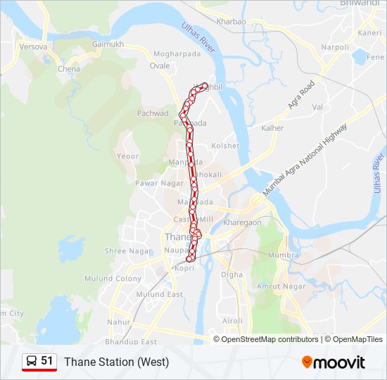 51 Bus Line Map