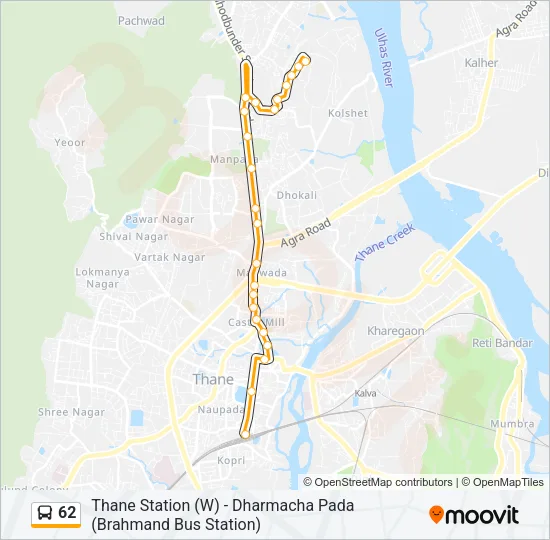 62 Bus Line Map