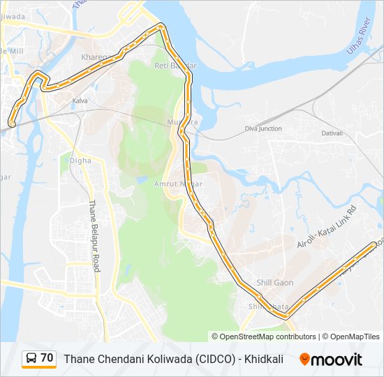 70 bus Line Map