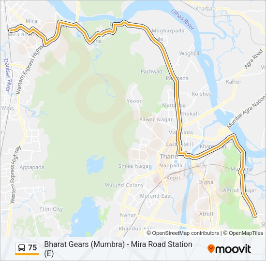 75 Bus Line Map