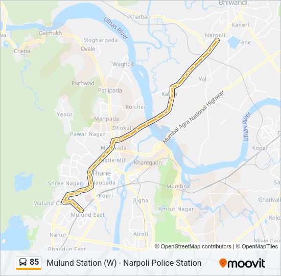 85 Bus Line Map