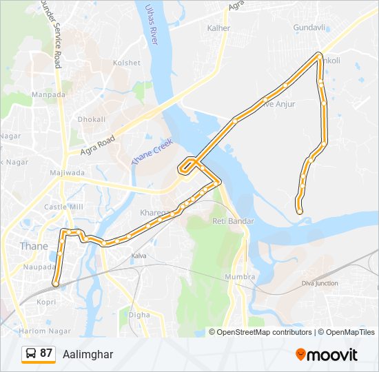 87 bus Line Map