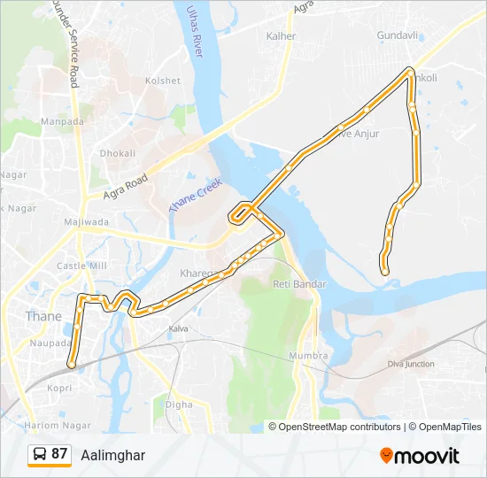 87 Bus Line Map
