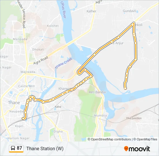 87 Bus Line Map