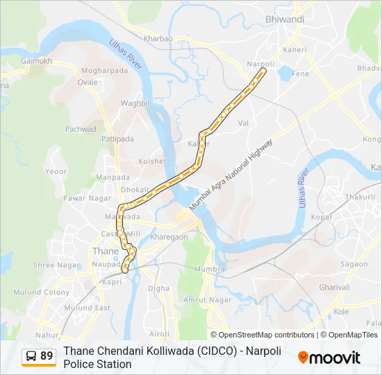 89 Bus Line Map