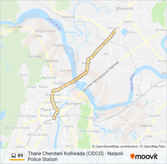 89 Bus Line Map