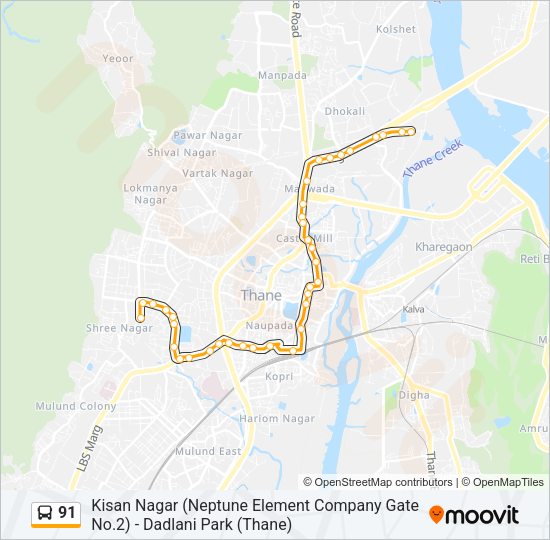 91 Bus Line Map