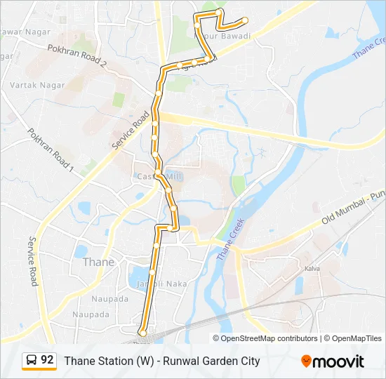 92 Bus Line Map