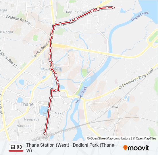 93 bus Line Map