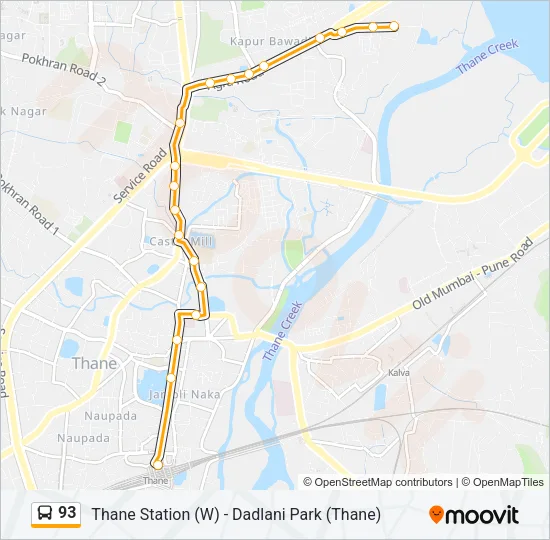 93 Bus Line Map