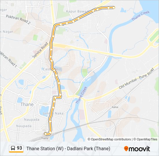 93 Bus Line Map