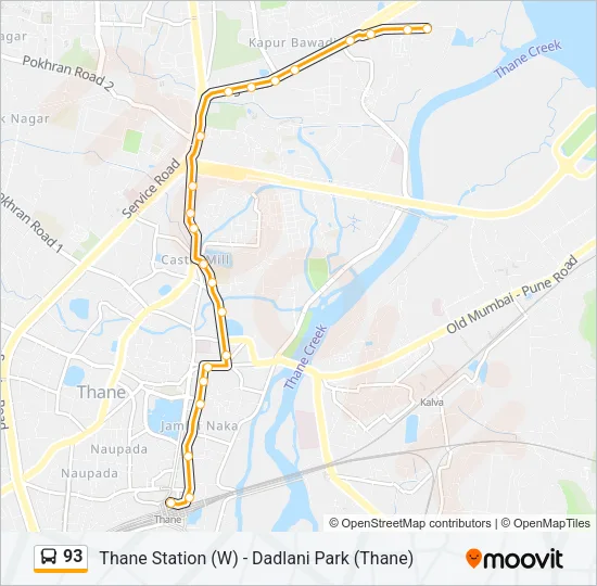 93 Bus Line Map