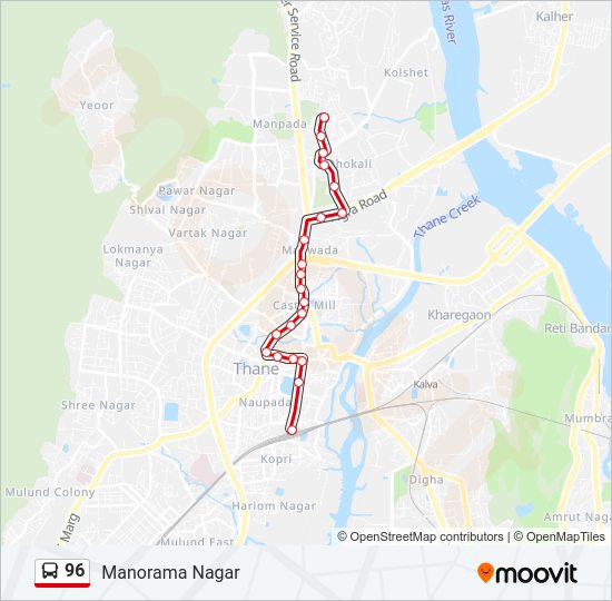 96 bus Line Map