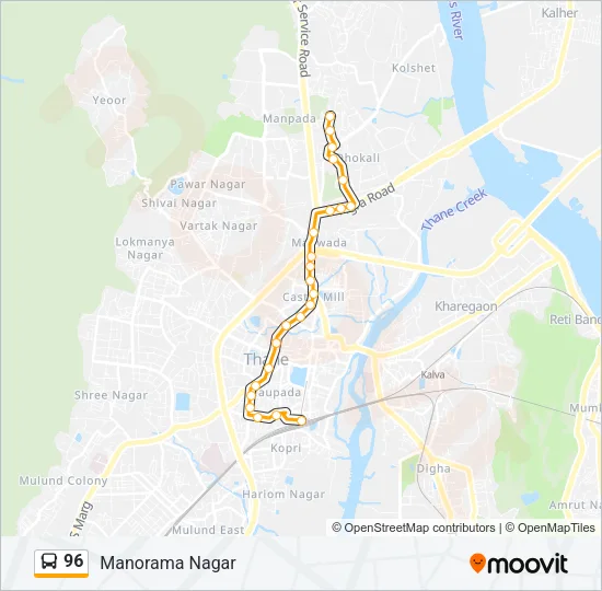 96 Bus Line Map