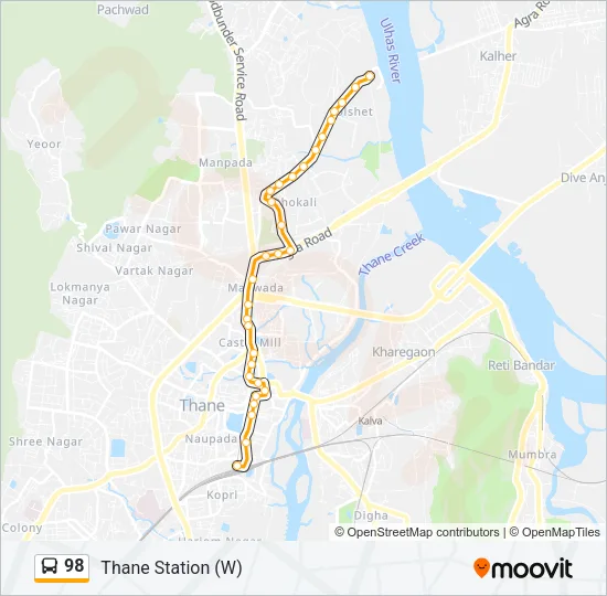 98 Bus Line Map
