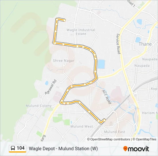 104 Bus Line Map