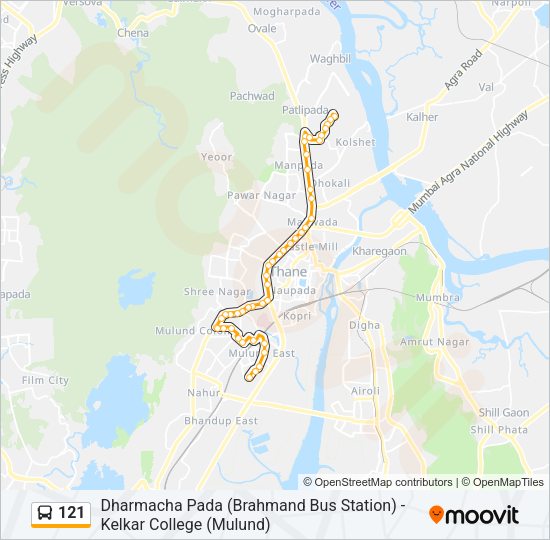 121 Bus Line Map