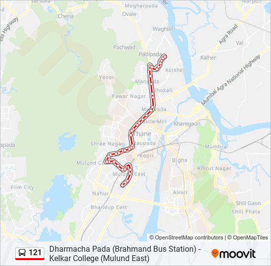 121 bus Line Map