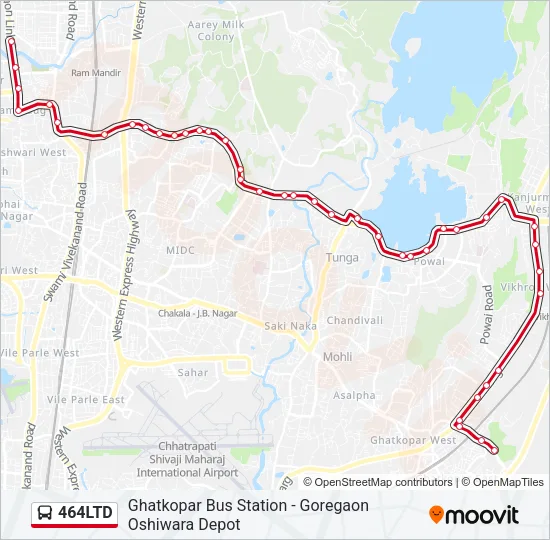 464LTD Bus Line Map